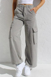 Trendy Streetwear Spodnie Cargo z Wysokim Stanem dla Kobiet